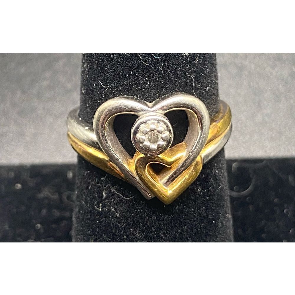 Bradford Exchange Always in My Heart Sterling Silver 925 Genuine Diamond Ring 6.